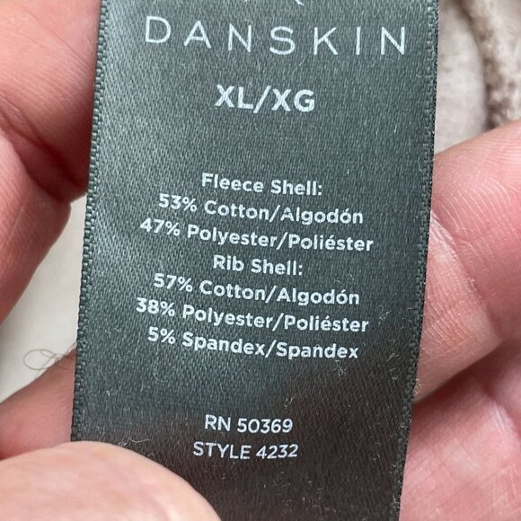 Danskin Womens XL Beige Hooded Half-Zip Fleece Pullover Sweatshirt NWT 0008 - Picture 5 of 9